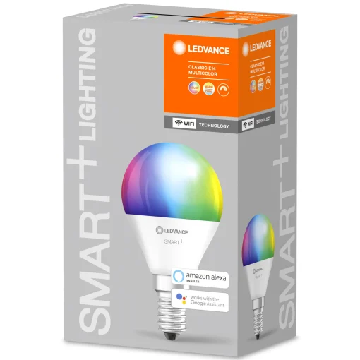 New Ampoule Led E14 Connectee Smart+ Plastique Blanc / Mini Globe - Multicolore Rgbw / 4,9W=40W - Wifi / Variable - Unisexe Ampoules Et Accessoires