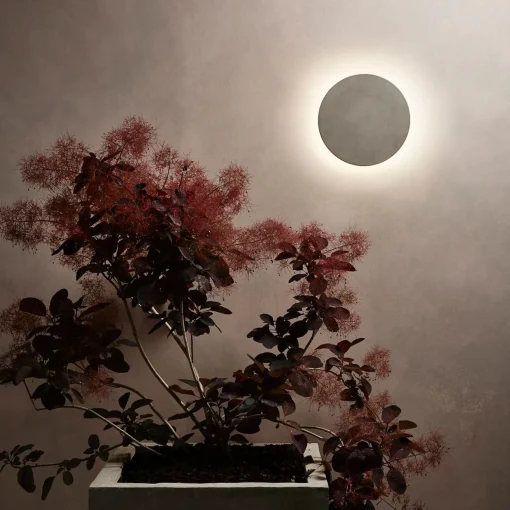 Store Applique D'extérieur Eclipse Round Led Pierre- O 30 Cm - Unisexe Luminaires De Salle De Bains