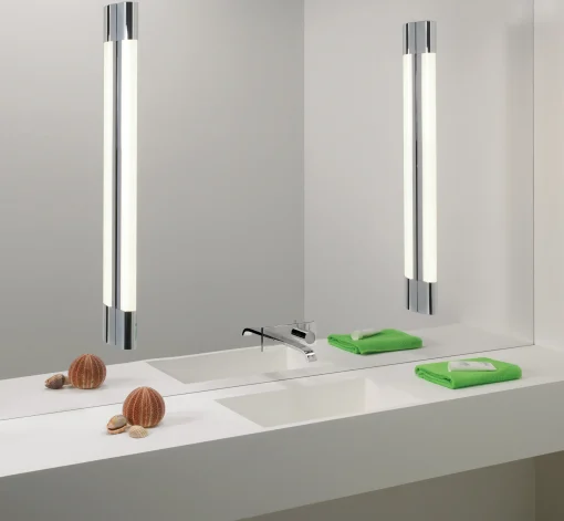 Best Sale Applique D'extérieur Palermo Led Plastique Blanc Metal Metal & Plastique Blanc / L 90 Cm - Unisexe Luminaires De Salle De Bains