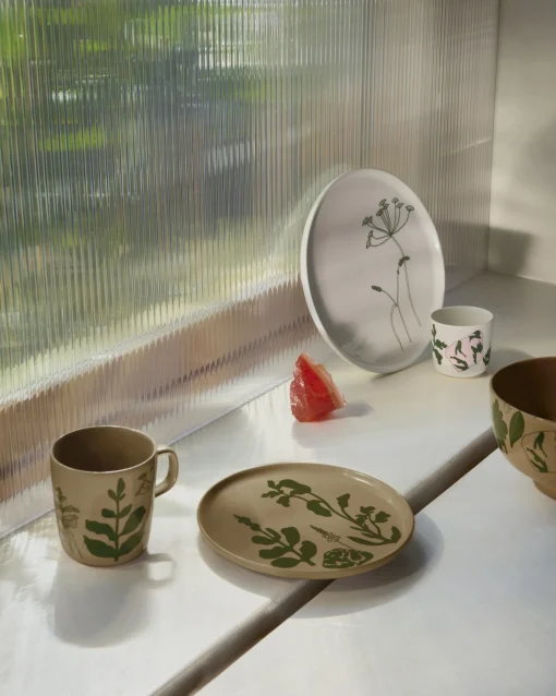 New Assiette A Dessert Elokuun Varjot Ceramique Vert / O 20 Cm - Unisexe Assiettes