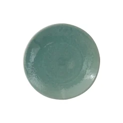 Store Assiette A Dessert Tourron Ceramique Vert / O 20 Cm - Gres Fait Main - Unisexe Assiettes