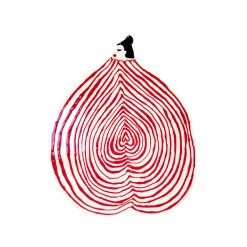 Best Assiette De Presentation Bum Love Ceramique Rouge / 21 X 17 Cm - Peint A La Main - Unisexe Terrasses Et Balcons