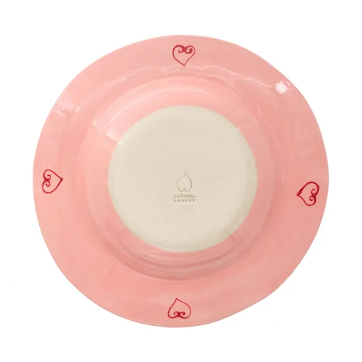 Hot Assiette Tulip Ceramique Rose Rouge / O 26 Cm - Peint A La Main - Unisexe Assiettes