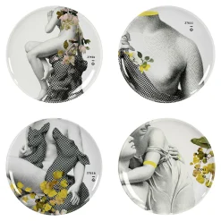Outlet Assiette Yuan Parnasse Plastique Multicolore / Set De 4 - O 25 Cm / Melamine - Unisexe Assiettes