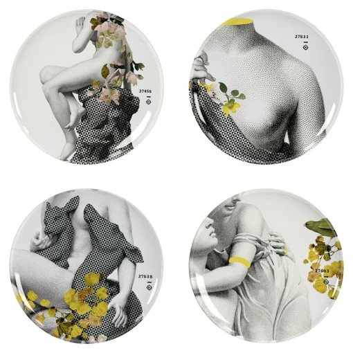 Outlet Assiette Yuan Parnasse Plastique Multicolore / Set De 4 - O 25 Cm / Melamine - Unisexe Assiettes