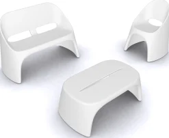 Hot Banc Avec Dossier Amelie Plastique/ 2 Places - L 120 Cm - Unisexe Bancs De Jardin