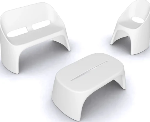 Hot Banc Avec Dossier Amelie Plastique/ 2 Places - L 120 Cm - Unisexe Bancs De Jardin