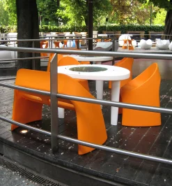 Hot Banc Avec Dossier Amelie Plastique/ 2 Places - L 120 Cm - Unisexe Bancs De Jardin