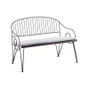 Hot Banc Avec Dossier Ariete Metal;Tissu Blanc / L 127 Cm - Fer / Coussin D'Assise - Unisexe Bancs De Jardin