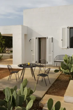 Hot Banc Avec Dossier Ariete Metal;Tissu Blanc / L 127 Cm - Fer / Coussin D'Assise - Unisexe Bancs De Jardin