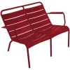 Online Banc Avec Dossier Luxembourg Duo Metal Rouge / 2 Places - L 119 Cm - Aluminium - Unisexe Bancs