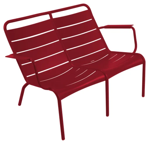 Online Banc Avec Dossier Luxembourg Duo Metal Rouge / 2 Places - L 119 Cm - Aluminium - Unisexe Bancs