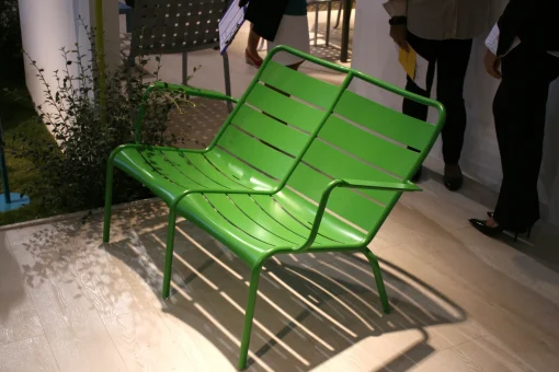 Online Banc Avec Dossier Luxembourg Duo Metal Rouge / 2 Places - L 119 Cm - Aluminium - Unisexe Bancs