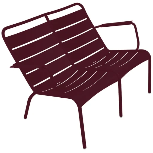 Store Banc Avec Dossier Luxembourg Duo Metal Rouge / 2 Places - L 119 Cm - Unisexe Bancs