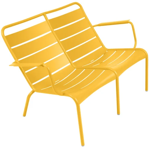 Shop Banc Avec Dossier Luxembourg Duo Metal Jaune / 2 Places - L 119 Cm - Unisexe Bancs De Jardin