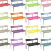 Store Banc Avec Dossier Luxembourg Metal Marron Beige / 2-3 Places - L 118 Cm - Aluminium - Unisexe Bancs De Jardin