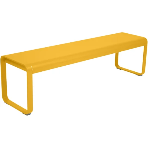 Shop Banc Bellevie Metal Jaune / L 161 Cm - 4 Places - Unisexe Bancs De Jardin