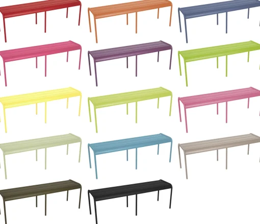 Outlet Banc Luxembourg Metal Marron Beige 3/4 Places / L 145 Cm - Aluminium - Unisexe Bancs
