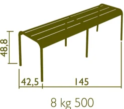 Outlet Banc Luxembourg Metal Marron Beige 3/4 Places / L 145 Cm - Aluminium - Unisexe Bancs