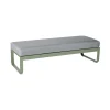 Fashion Banc Rembourre Bellevie Tissu Gris / Table Basse (Coussin Amovible) - L 148 Cm / Gris Flanelle - Unisexe Bancs De Jardin