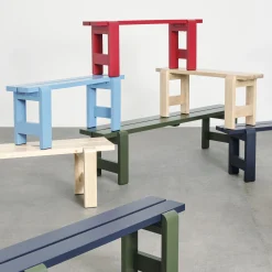 Store Banc Weekday Bois Bleu / L 111 Cm - Unisexe Bancs De Jardin