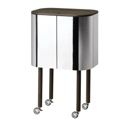 Cheap Bar Loud Miroir Bois Naturel / Roulettes - 60 X 39 X H 99 Cm - Unisexe Compléments D'Ameublement