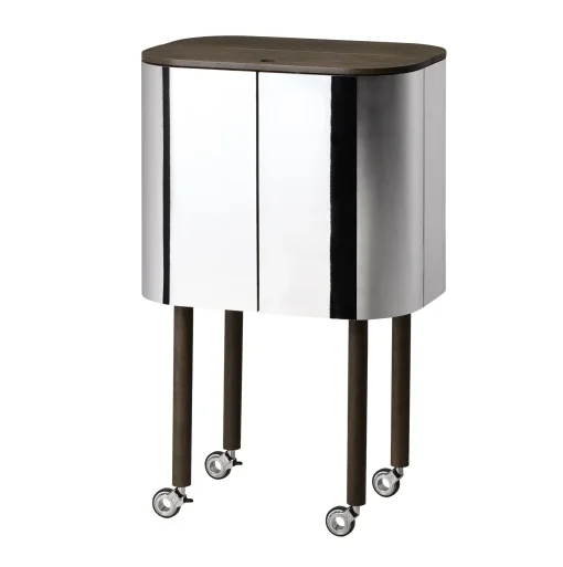 Cheap Bar Loud Miroir Bois Naturel / Roulettes - 60 X 39 X H 99 Cm - Unisexe Compléments D'Ameublement