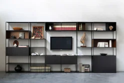 Best Sale Bibliotheque Easy Irony Tv Metal Noir / Compo E - L 146 X H 226 Cm - Unisexe Meubles Tv