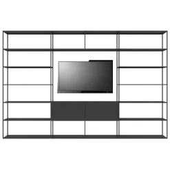 Fashion Bibliotheque Easy Irony Tv Metal Noir /Compo G - L 352 X H 226 Cm - Unisexe Meubles Tv