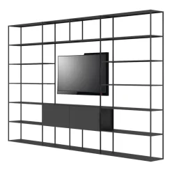 Fashion Bibliotheque Easy Irony Tv Metal Noir /Compo G - L 352 X H 226 Cm - Unisexe Meubles Tv