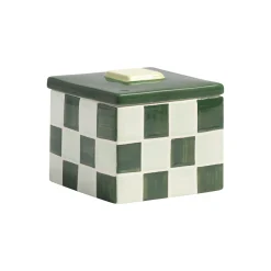 Fashion Boite Carre Large Ceramique Vert / 11,5 X 11,5 X H 10 Cm - Gres - Unisexe Boîtes Et Conservation
