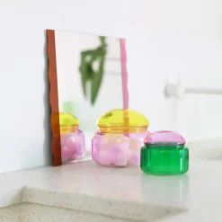 Cheap Boite Puffy Verre Multicolore / O 13.5 X H 12 Cm - Verre - Unisexe Boîtes Et Conservation