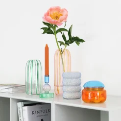 New Boite Puffy Verre Multicolore / O 11.5 X H 10 Cm - Verre - Unisexe Boîtes Et Conservation