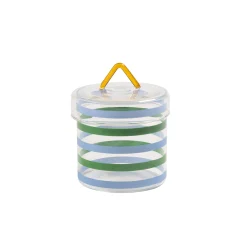 New Boite Stripy Verre Multicolore / O 10 X H 13 Cm - Unisexe Boîtes Et Conservation