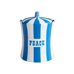 Fashion Boite Vice - Peace Ceramique Bleu / Porcelaine - O 13 X H 17 Cm - Unisexe Boîtes Et Conservation