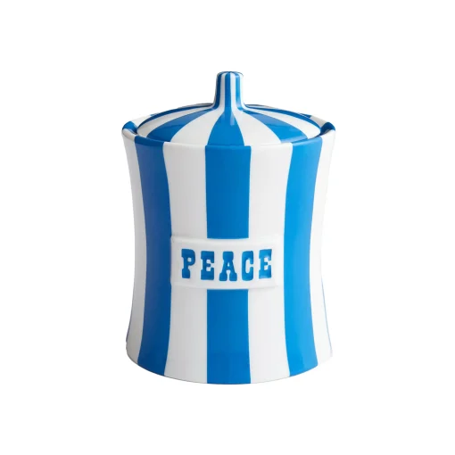 Fashion Boite Vice - Peace Ceramique Bleu / Porcelaine - O 13 X H 17 Cm - Unisexe Boîtes Et Conservation