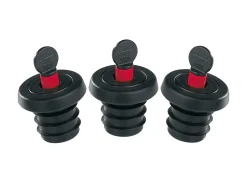 Fashion Bouchon On/Off Plastique Rouge Noir Lot De 3 - Unisexe Autour Du Vin