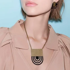 Best Sale Boucles D'Oreilles Venusia - Edone Noir Or Metal - Unisexe Bijoux Porte Cles