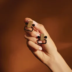 Best Sale Boucles D'Oreilles Venusia - Edone Noir Or Metal - Unisexe Bijoux Porte Cles