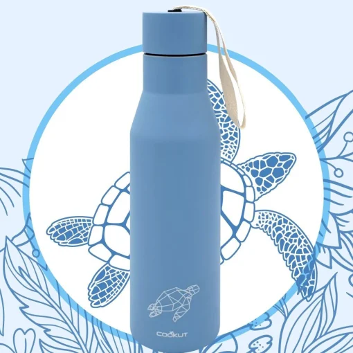 Best Bouteille Isotherme Tortue Luth Metal Bleu / 0,5 L - Protection Des Especes Menacees - Unisexe Gourdes Et Thermos