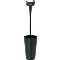 Fashion Brosse Wc Miaou Plastique Noir - Unisexe Accessoires Salle De Bains