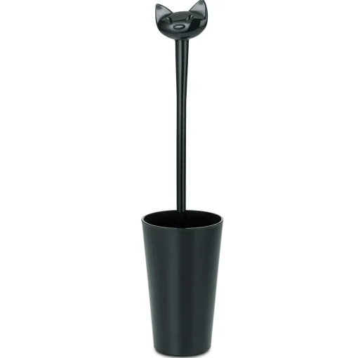 Fashion Brosse Wc Miaou Plastique Noir - Unisexe Accessoires Salle De Bains