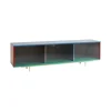 Store Buffet Bas Colour Cabinet Floor Bois/ Large - L 180 X H 51 Cm / Portes Verre Strie - Unisexe Commodes Buffets Armoires