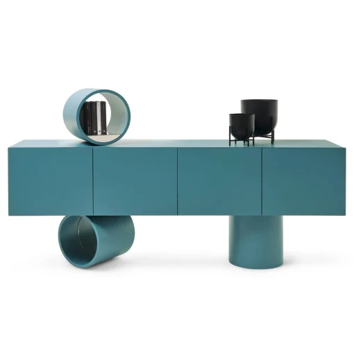 Store Buffet Giunone N°2 Bois/ L 220 Cm -  Laque / Avec Cylindre Décoratif - Unisexe Commodes Buffets Armoires