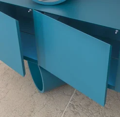 Store Buffet Giunone N°2 Bois/ L 220 Cm -  Laque / Avec Cylindre Décoratif - Unisexe Commodes Buffets Armoires