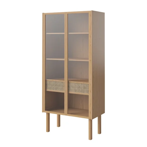 Discount Buffet Haut Cana High Fibre Vegetale Bois Naturel / L 82 X H 172 Cm - Cannage Rotin - Unisexe Commodes Buffets Armoires
