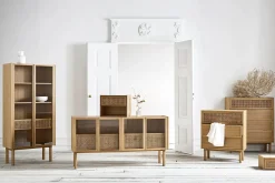 Discount Buffet Haut Cana High Fibre Vegetale Bois Naturel / L 82 X H 172 Cm - Cannage Rotin - Unisexe Commodes Buffets Armoires