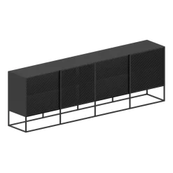 Sale Buffet Isotta Metal Noir / L 182 X H 80 Cm - Perfore - Unisexe Commodes Buffets Armoires