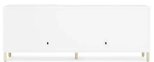 Fashion Buffet Kabino Metal Blanc Bois Naturel / Meuble Tv - L 162 Cm - Tiroirs - Unisexe Meubles Tv