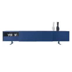 Sale Buffet Luxor Metal Bois Bleu / 2 Portes Coulissantes - L 270 X H 66 Cm - Unisexe Commodes Buffets Armoires